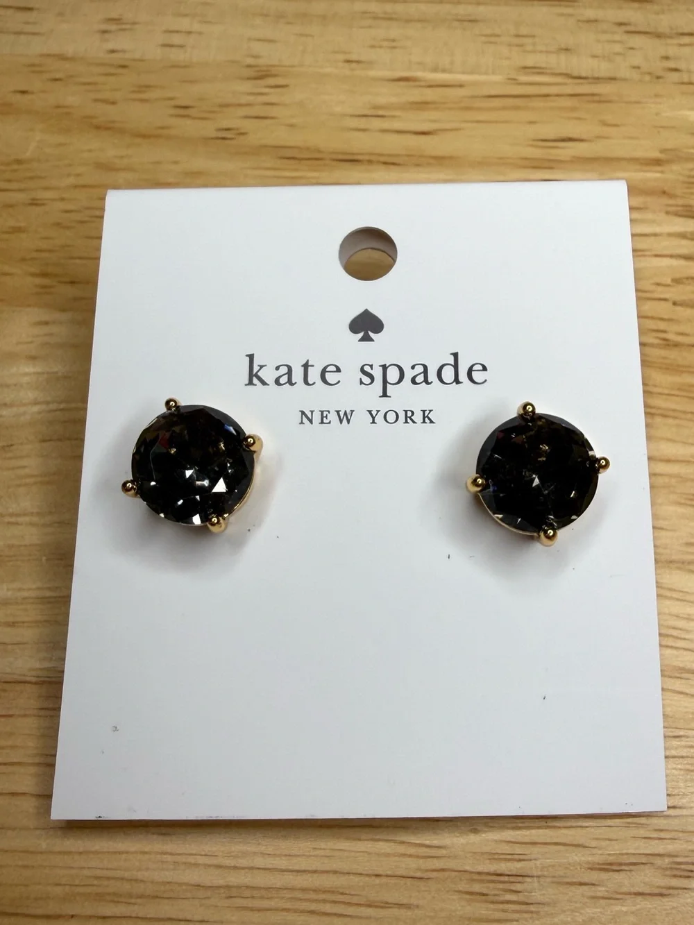 kate spade Black Crystal Stud Earrings